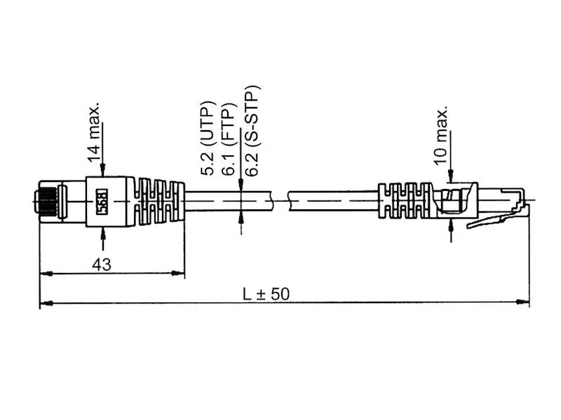 Produktfoto 1 von Telegärtner Patchkabel Serie MP8 FS 500 S/FTP Cat.6A 15 m LSZH schwarz