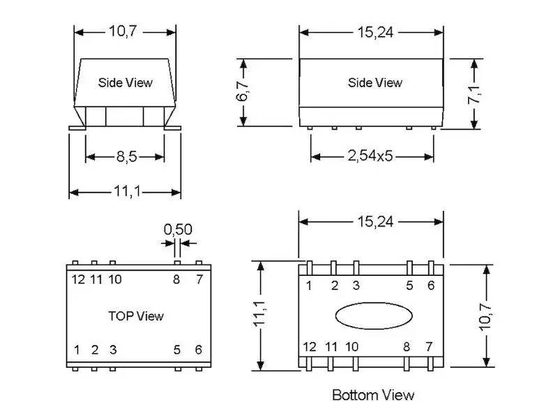 Produktfoto 1 von Mean Well DC/DC Wandler Serie SFTN01 SMD 5 V 200 mA 1 W