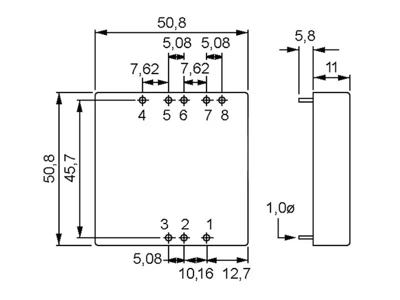 Produktfoto 1 von Mean Well DC/DC Wandler Serie SKA60 DIP2 15 V 4 A 60 W