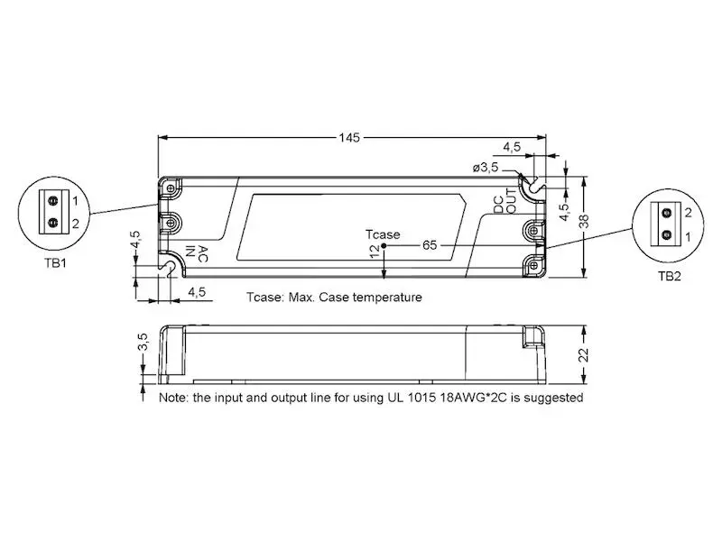 Produktfoto 1 von Mean Well Schaltnetzteil PLM-25 25 W 21 - 36 V 700 mA Class2 geschlossen für LED- und Beleuchtungsanwendungen CC