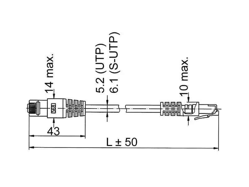 Produktfoto 1 von Telegärtner Patchkabel Serie MP8 FS 100 F/UTP Cat.5e 1 m LSZH grau