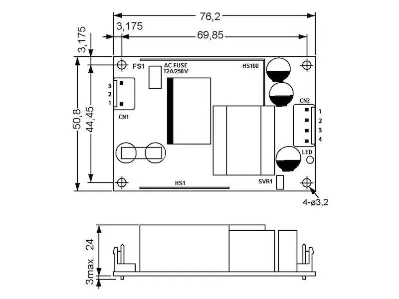 Produktfoto 1 von Mean Well Schaltnetzteil Serie RPS-65 medical 60 W 7,5 V 8 A Open Frame