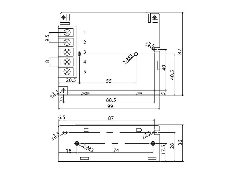 Produktfoto 1 von Mean Well Schaltnetzteil Serie RS 35 W 5 V 7 A geschlossen