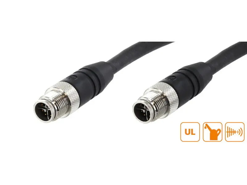 Produktfoto 1 von Lumberg RSTS 8X-RSTS 8X-478/2 M M12 Stecker 8 polig PUR 2 m schwarz geschirmt