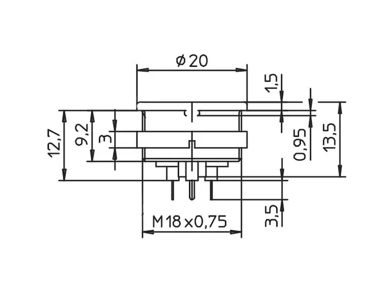Produktfoto 1 von Lumberg Connect KFR 80 Einbaukupplung nach IEC 61076-2-106, IP 40, mit Schraubverschluss, für Leiterplatten, für Frontmo