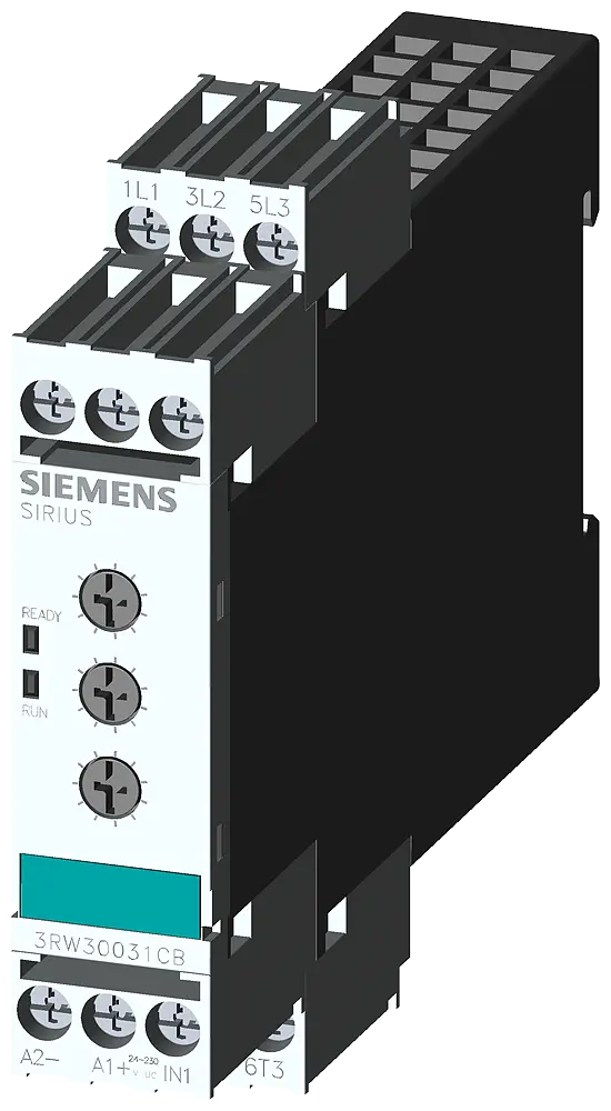 Produktfoto 1 von Siemens 3RW3003-1CB54 - SIRIUS Sanftstarter 22,5 mm 3 A, 1,1 kW/400 V, 40