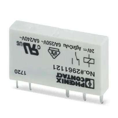 Produktfoto 1 von Steckbares Miniaturleistungsrelais, mit Mehrlagen-Goldkontakt, 1 Wechsler, Eingangsspannung 24 V DC