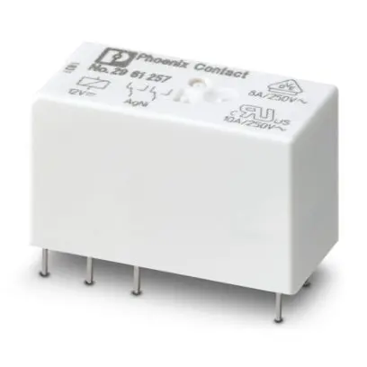 Produktfoto 1 von Steckbares Miniaturleistungsrelais, mit Leistungskontakt, 2 Wechsler, Eingangsspannung 12 V DC