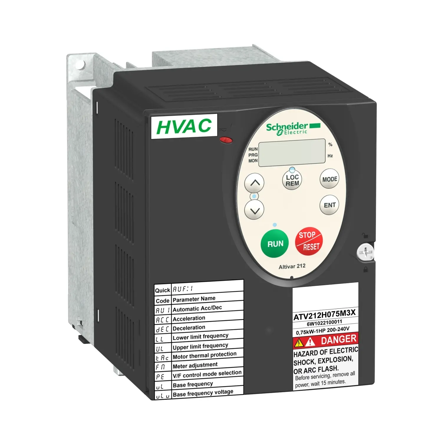 Produktfoto 1 von Frequenzumrichter ATV212, 0,75kW, 480V, 3-ph., EMV, IP21