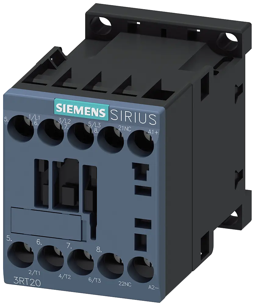 Produktfoto 1 von Siemens 3RT2016-1FB42 - Leistungsschütz, AC-3 9 A, 4 kW / 400 V 1 Ö, DC 24