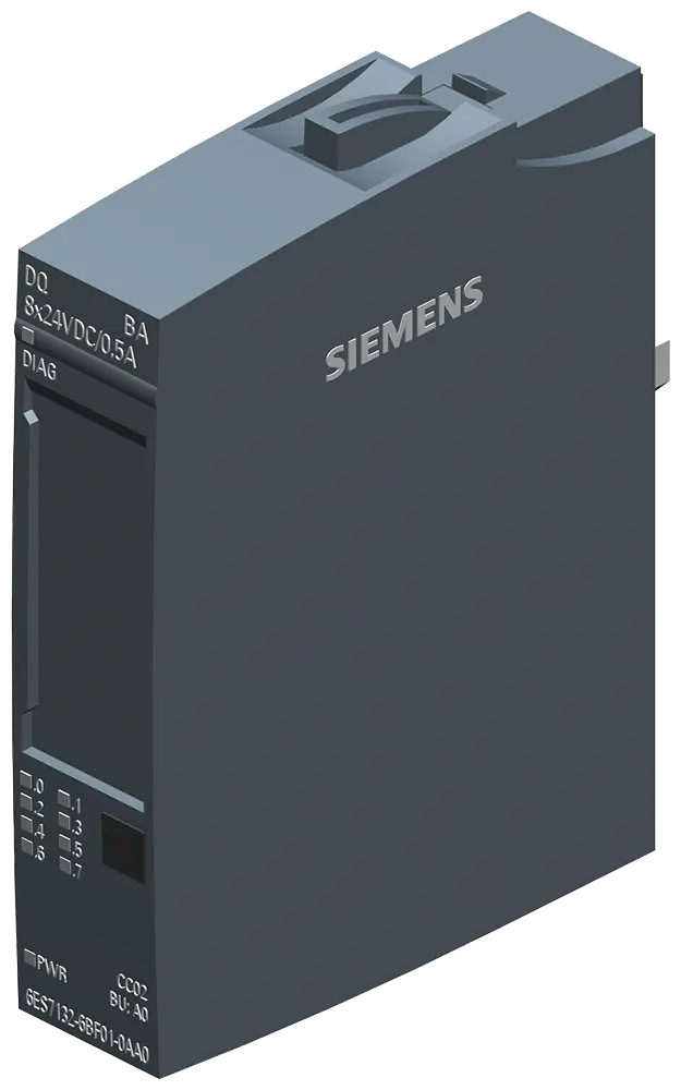 Produktfoto 1 von Siemens 6ES7132-6BF01-0AA0 - SIMATIC ET 200SP, Digitales Ausgangsmodul, DQ 8x 2