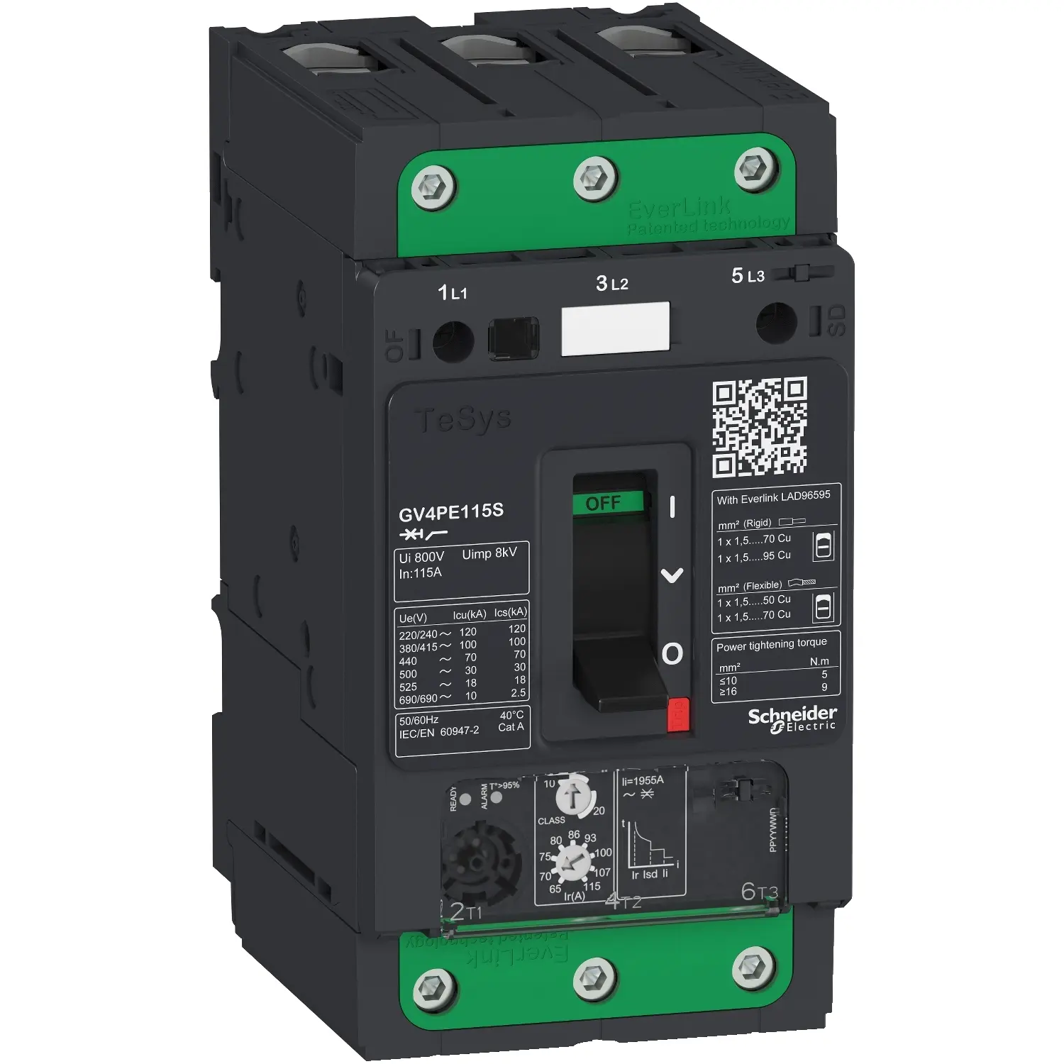 Produktfoto 1 von Schneider Electric Motorschutzschalter GV4PE115S