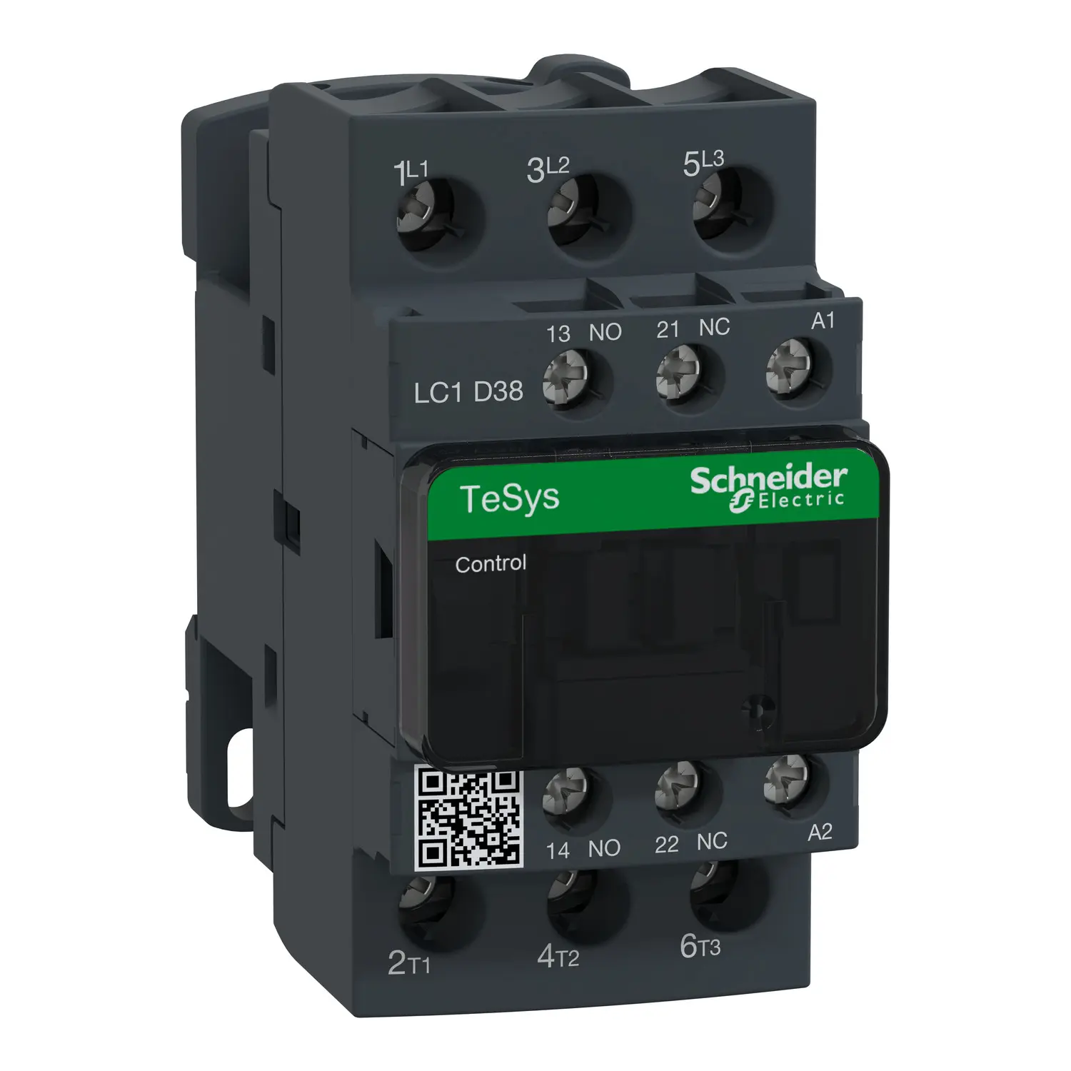 Produktfoto 1 von Leistungsschütz LC1D 3p, +1S+1Ö, 18.5 kW, 38 A, 400 V AC3, Spule 240 V AC
