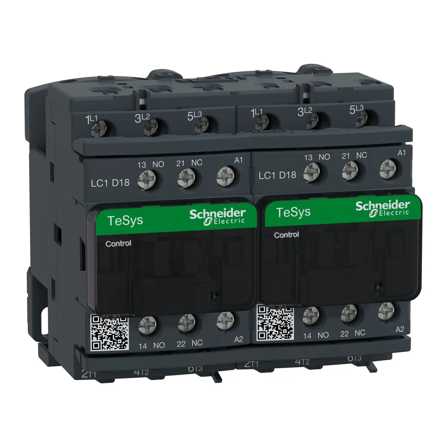 Produktfoto 1 von Wendeschützkombination, 3p+1S+1Ö, 7,5kW/400V/AC3, 18A, Spule 115V 50/60Hz