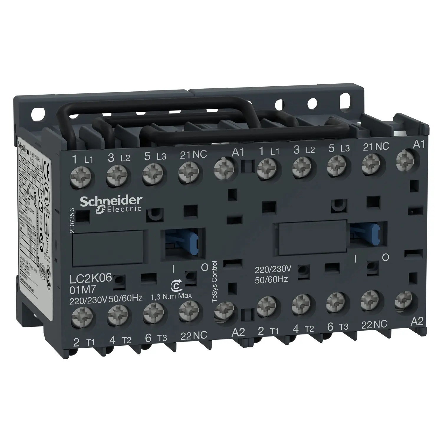 Produktfoto 1 von Wendeschützkombination, 3p+1Ö, 2,2kW/400V/AC3, 6A, Spule 240V 50/60Hz