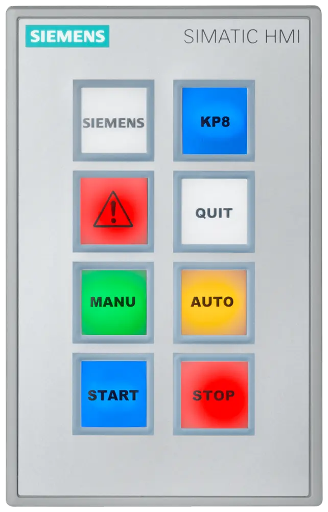 Produktfoto 1 von Siemens 6AV3688-3AF37-0AX0 - SIMATIC HMI KP8F PN, Key Panel, 8 Kurzhubtasten mi