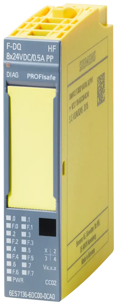 Produktfoto 1 von Siemens 6ES7136-6DC00-0CA0 - SIMATIC DP, Elektronikmodul ET 200SP, F-DQ 8X24VDC
