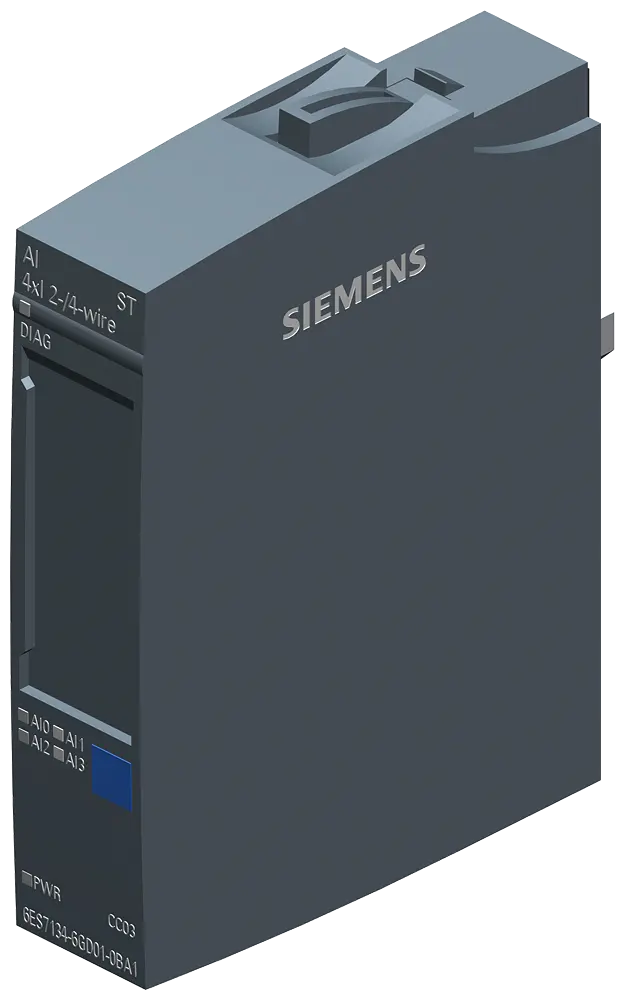 Produktfoto 1 von Siemens 6ES7134-6GD01-0BA1 - SIMATIC ET 200SP, analoges Eingangsmodul, AI 4XI 2