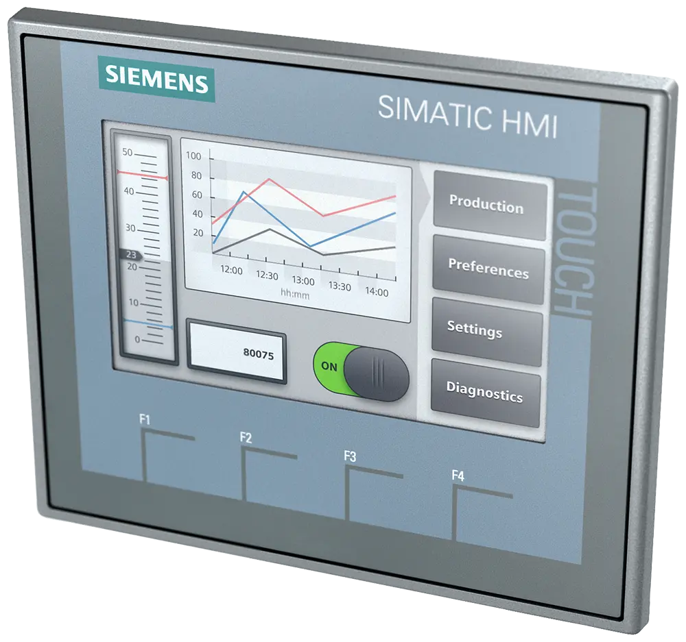 Produktfoto 1 von Siemens 6AV2123-2DB03-0AX0 - SIMATIC HMI, KTP400 Basic, Basic Panel, Tasten-/To