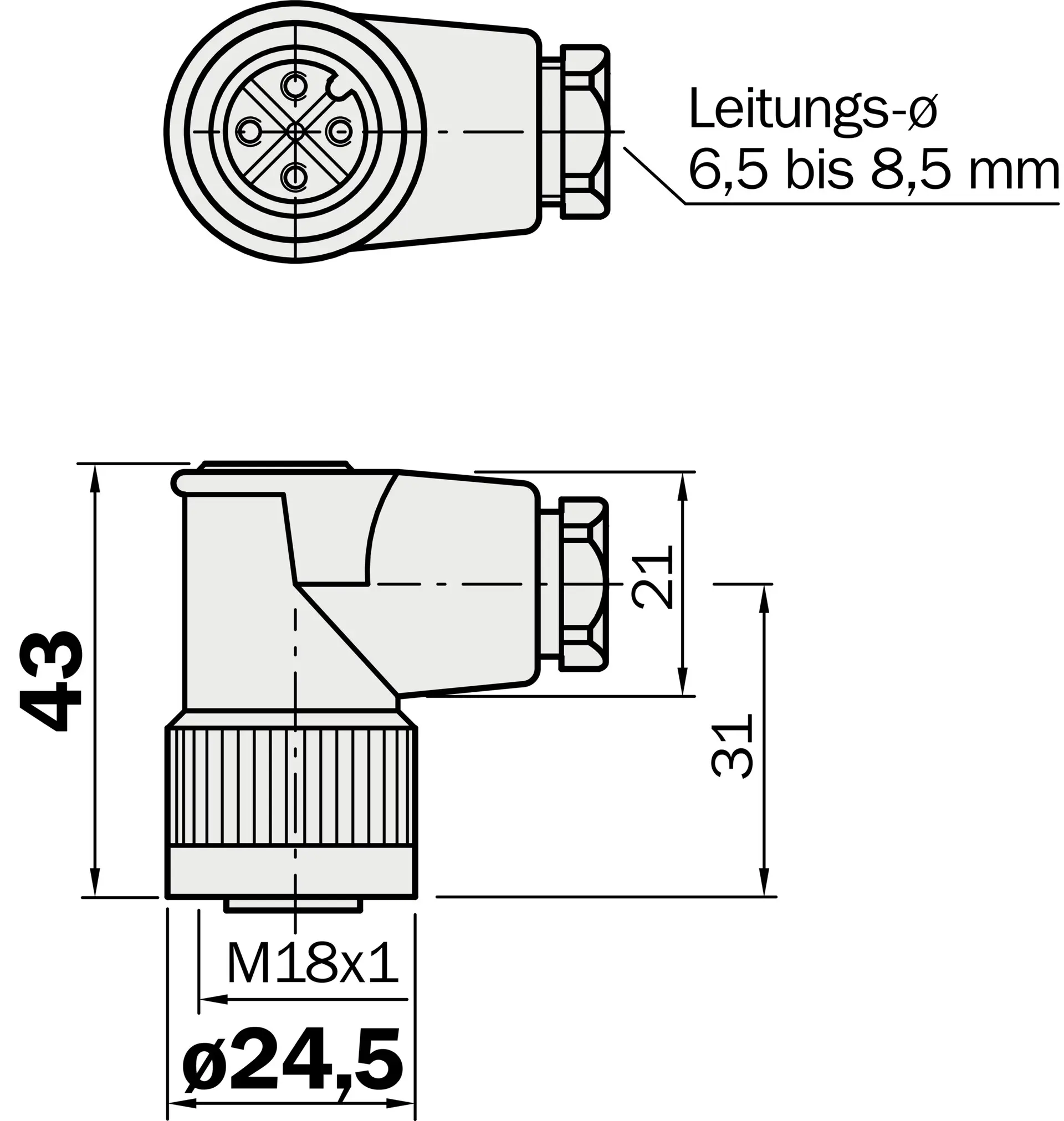 Produktfoto 1 von Steckverbinder und Leitungen, DOS-1804-W