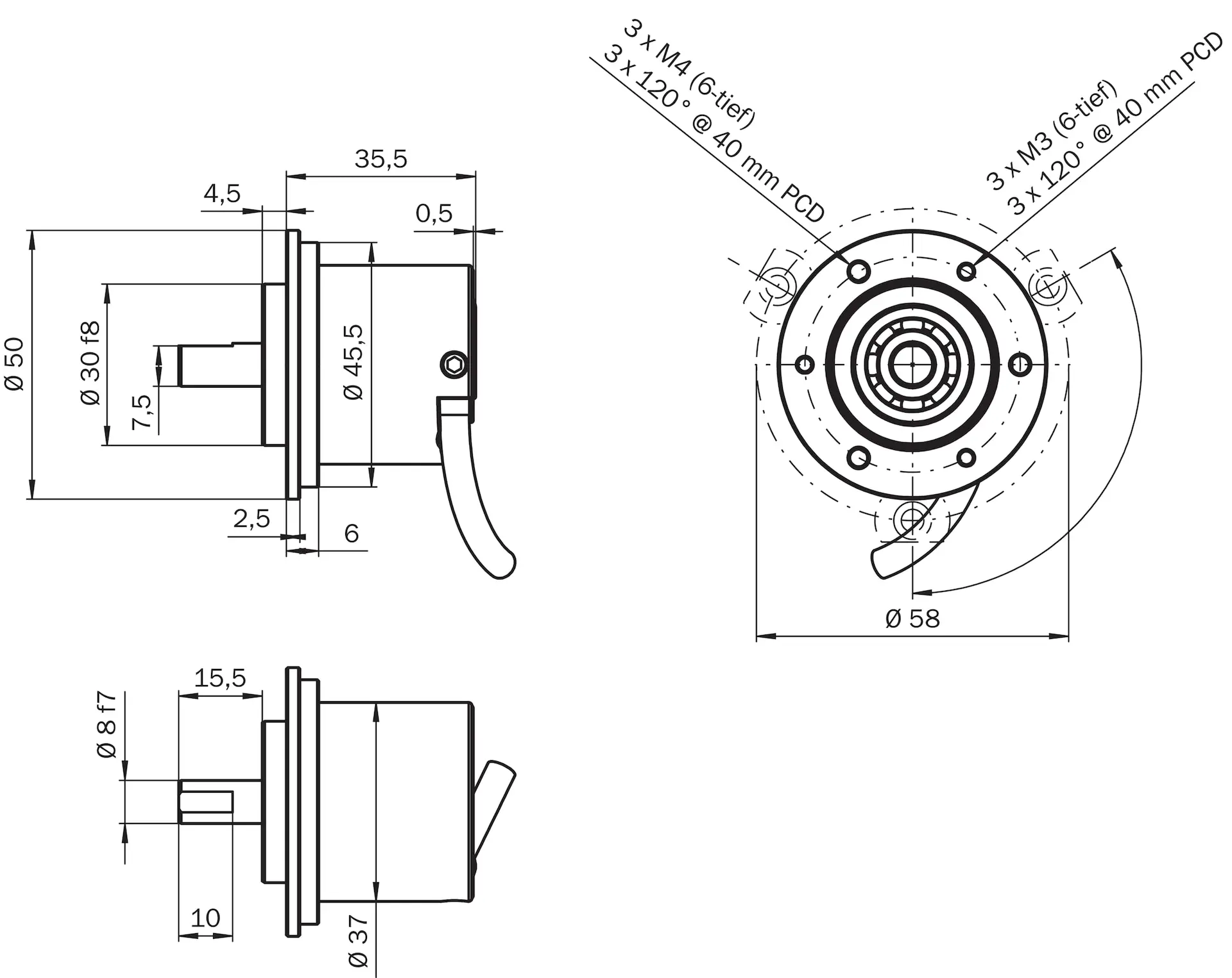 Produktfoto 1 von Inkremental-Encoder, DBS50E-S5GM00S10