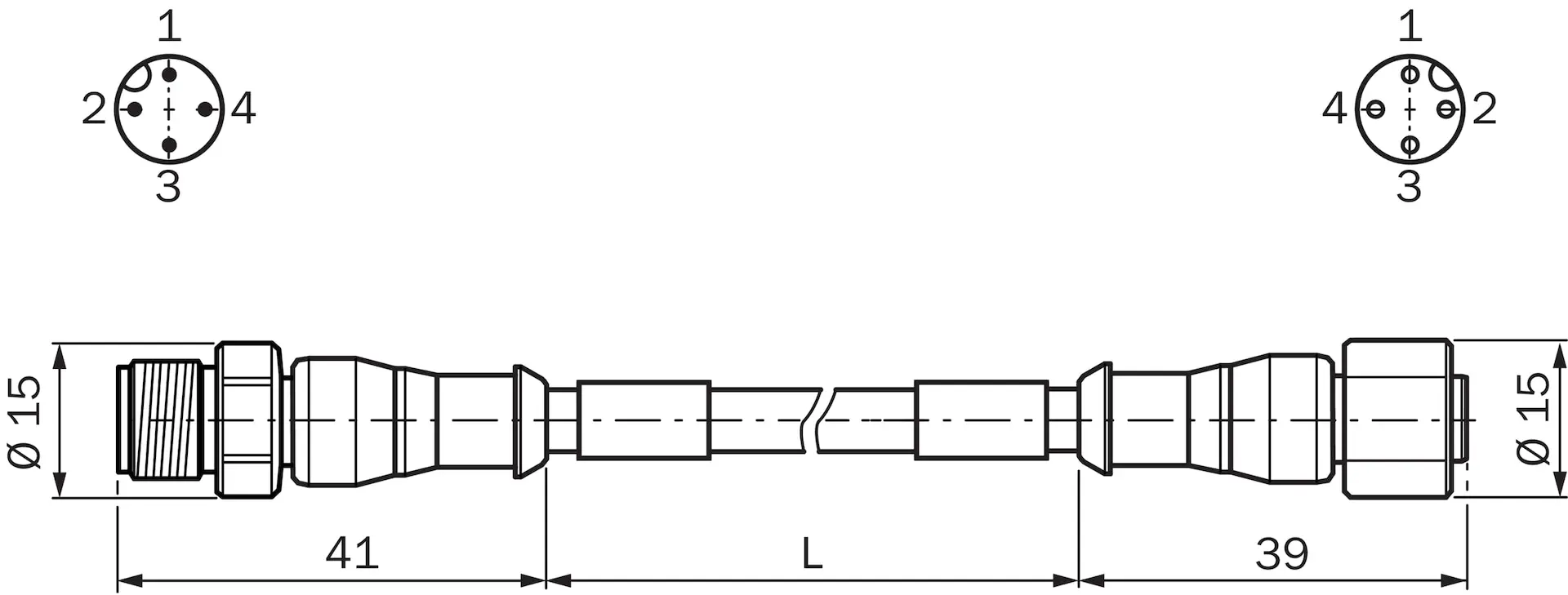 Produktfoto 1 von Steckverbinder und Leitungen, DSL-1204-G05MNI