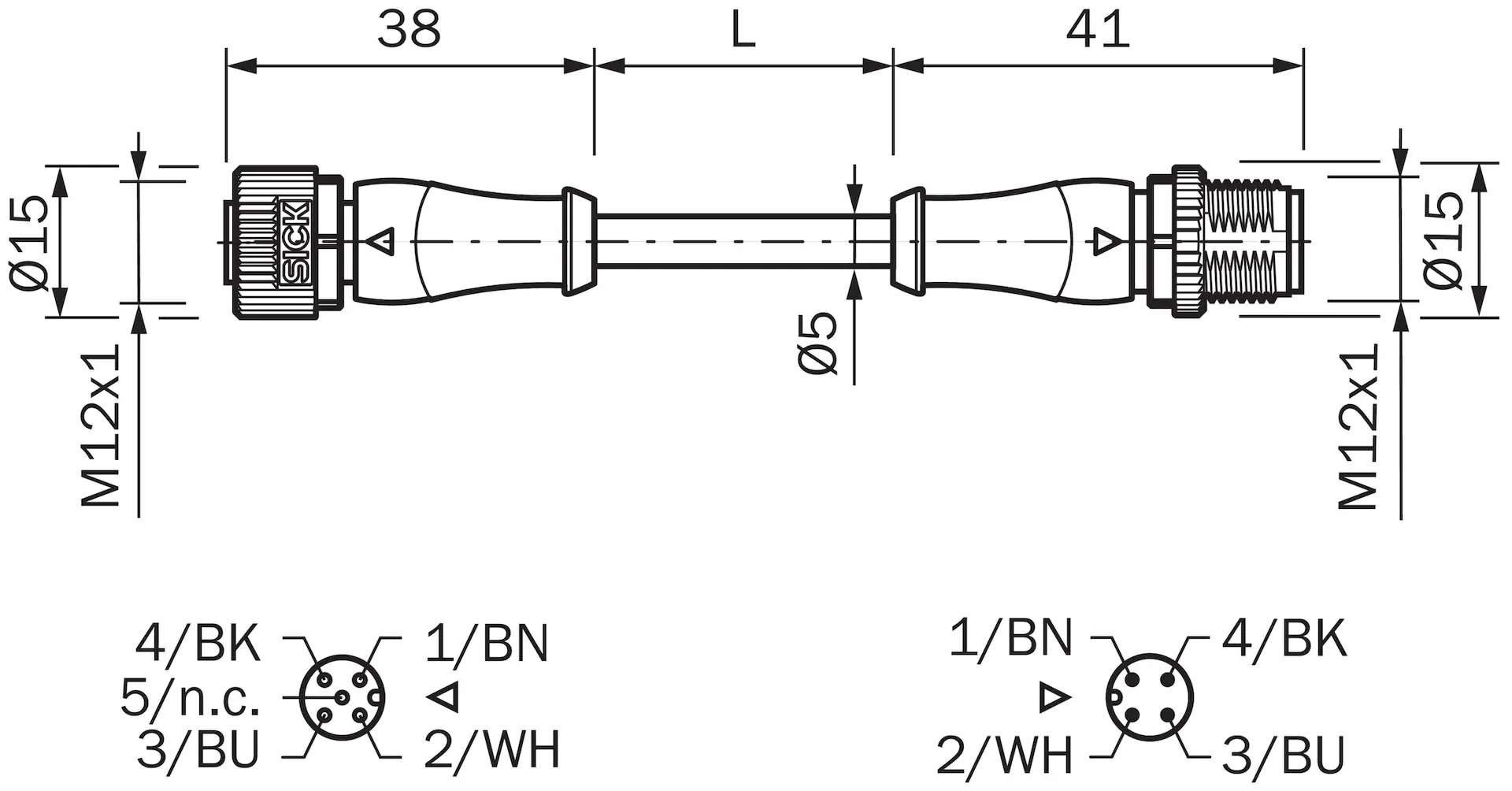 Produktfoto 1 von Steckverbinder und Leitungen, YF2A14-020VB3M2A14