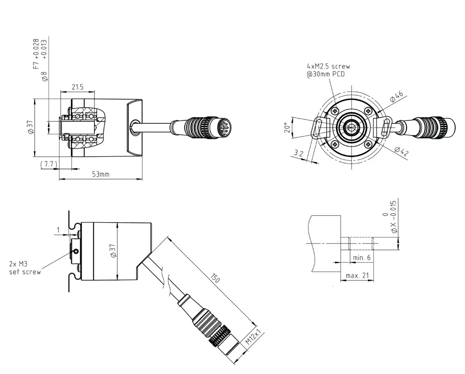 Produktfoto 1 von Inkremental-Encoder, DBS36E-BBAP00S01