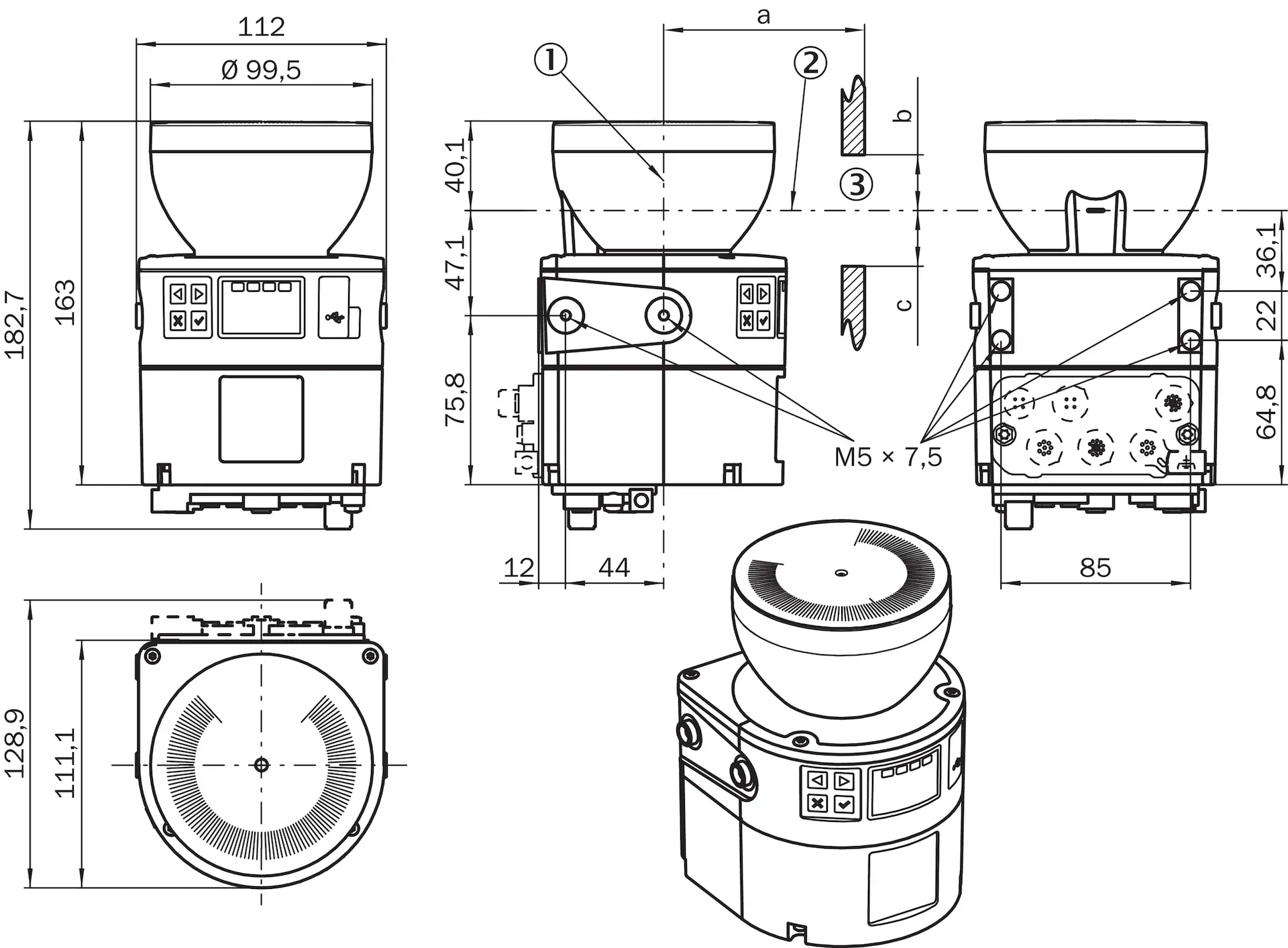 Produktfoto 1 von Sicherheitssysteme, SYS/BOT-ABIO4PCWI01MS3