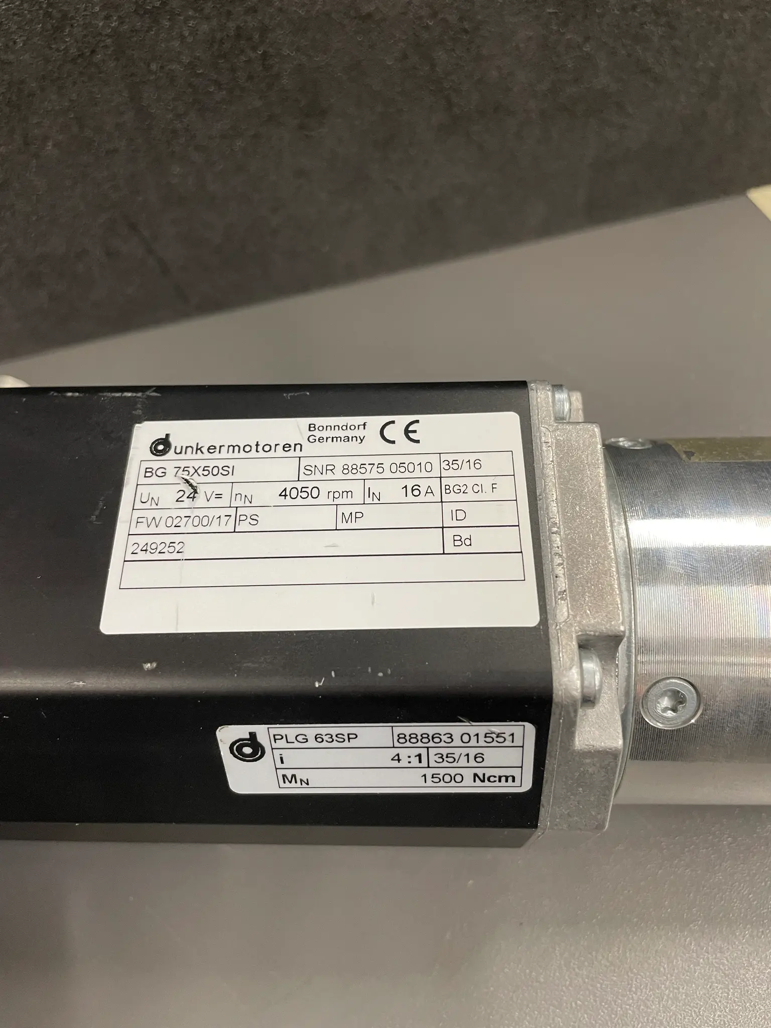 Produktfoto 1 von Motor BG 75 X 50 SI 4050 rpm PLG63SP 8886301551
