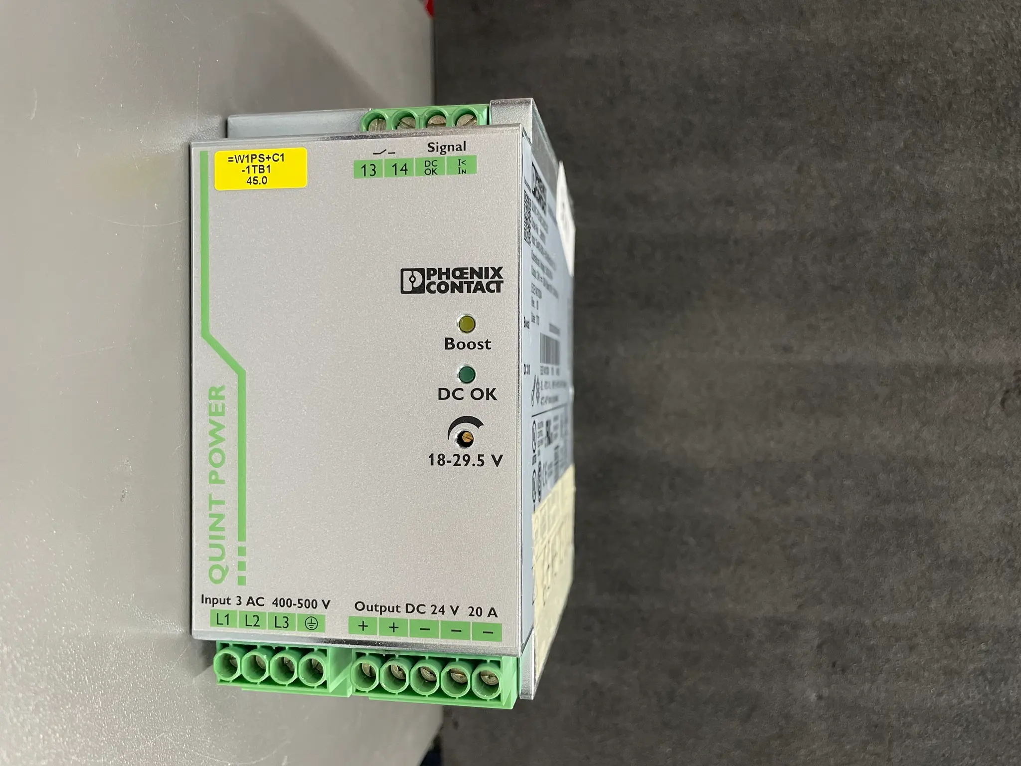 Produktfoto 1 von Phoenix Contact QUINT-PS/3AC/24DC/20 DIN-Schienen Netzteil Getaktet 24V dc / 20A 480W 400V ac
