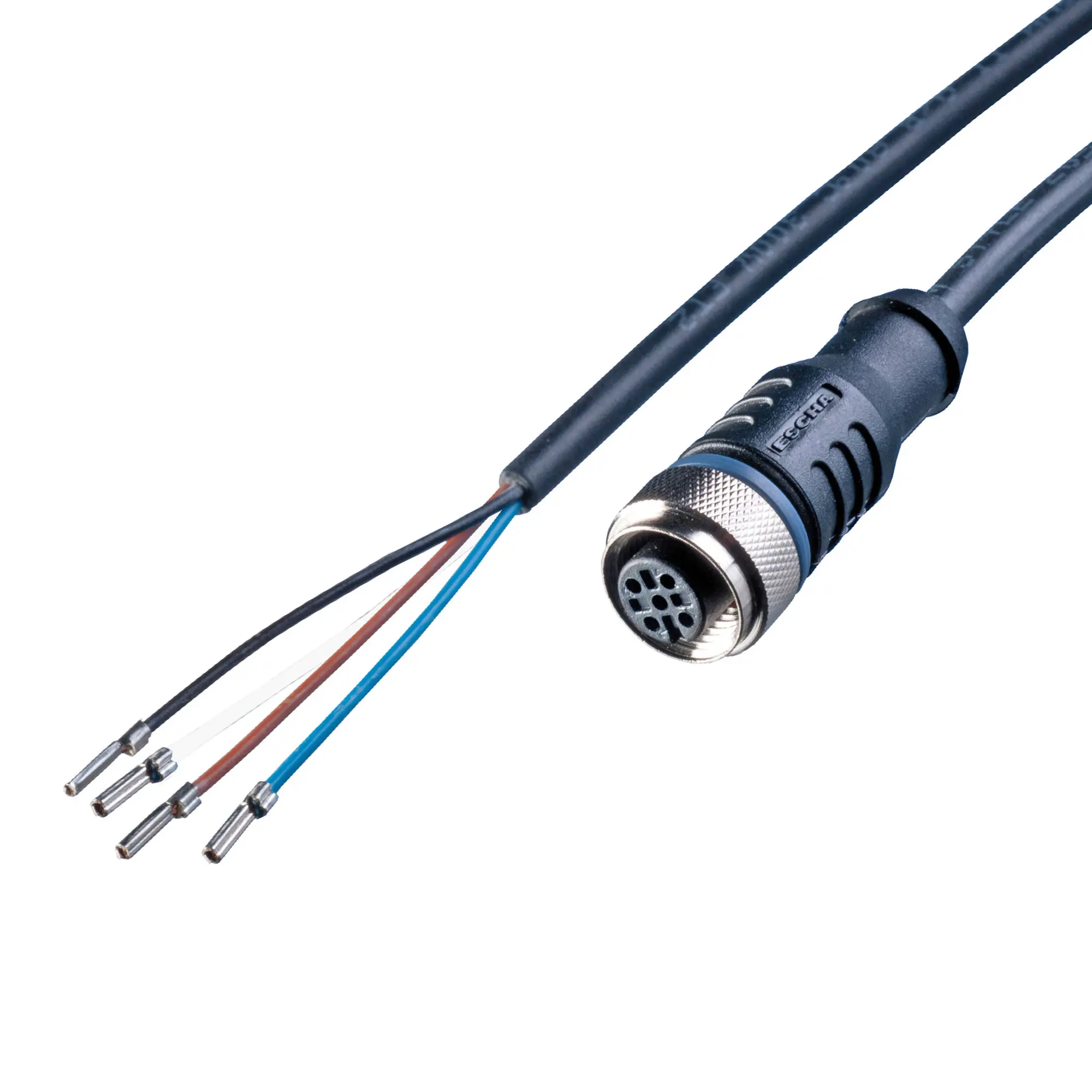 Produktfoto 1 von Sensor Kabel, 10m, PUR, M12 Sensorbuchse, 4-polig, A-kodiert/offene Leitungsenden, 24V DC