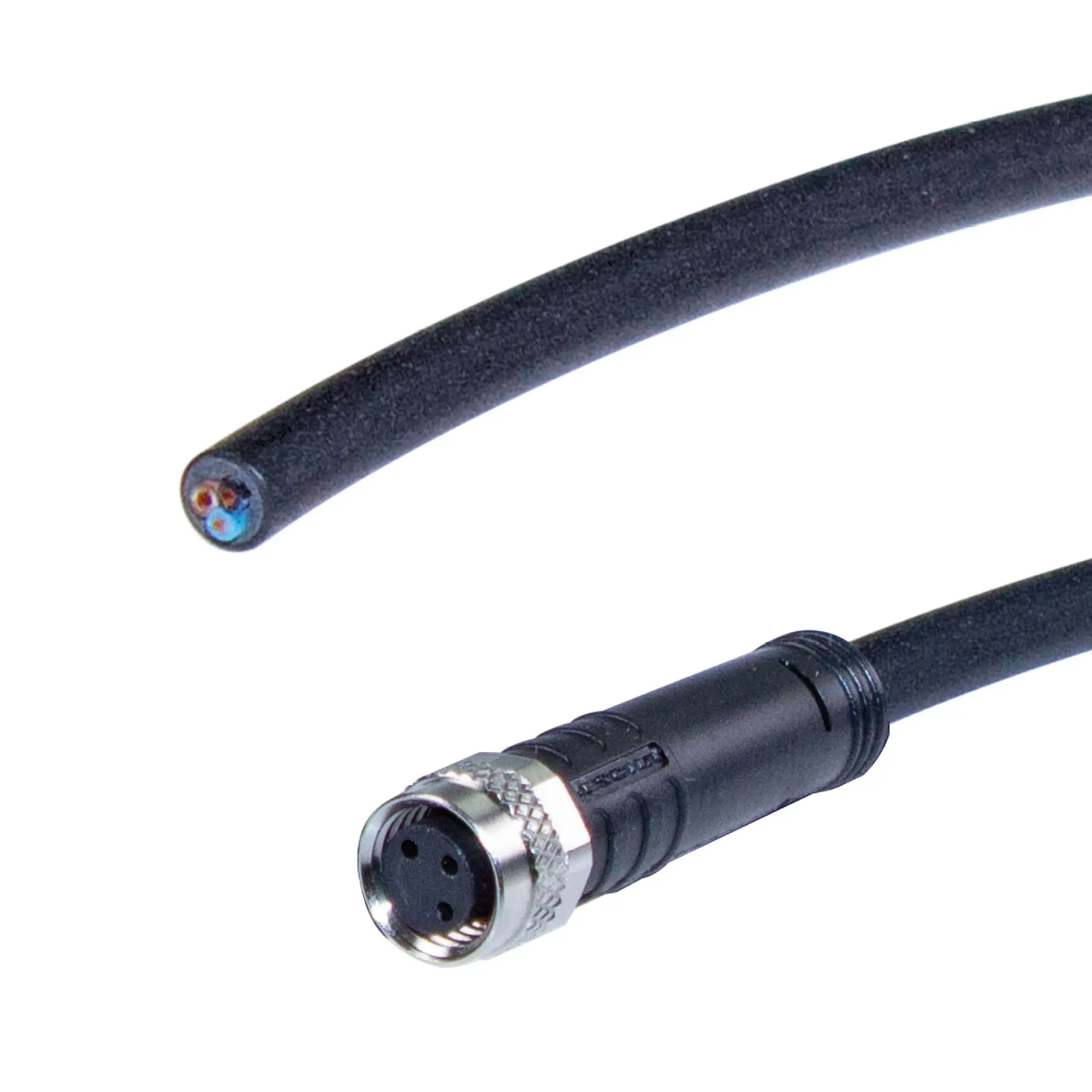 Produktfoto 1 von Sensor Kabel, 2m, PUR, M8 Sensorbuchse, 3-polig, A-kodiert/offene Leitungsenden, 24V DC