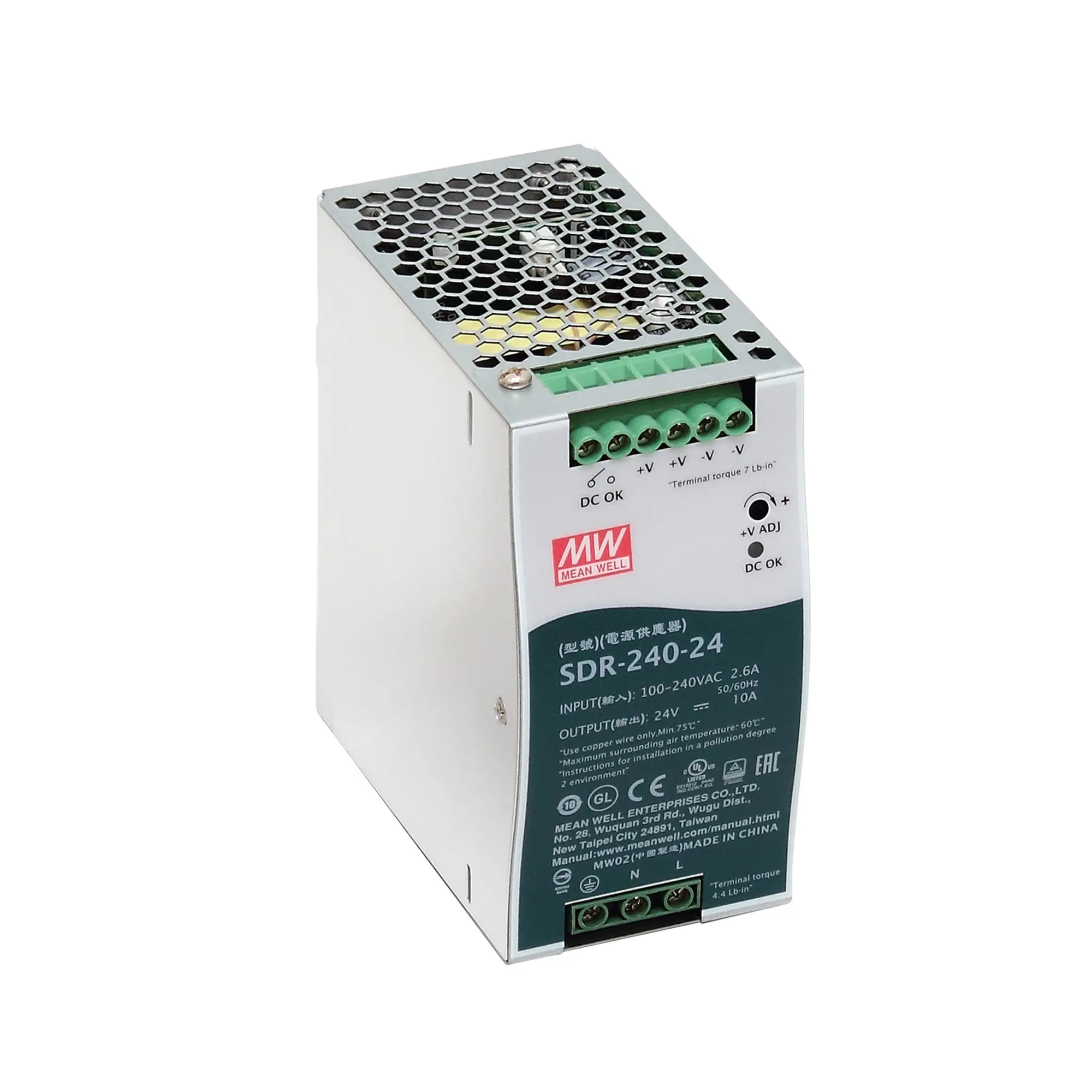 Produktfoto 1 von Netzteil, Hutschienen Netzteil, ~240W, Ausgang Festspannung 24V DC