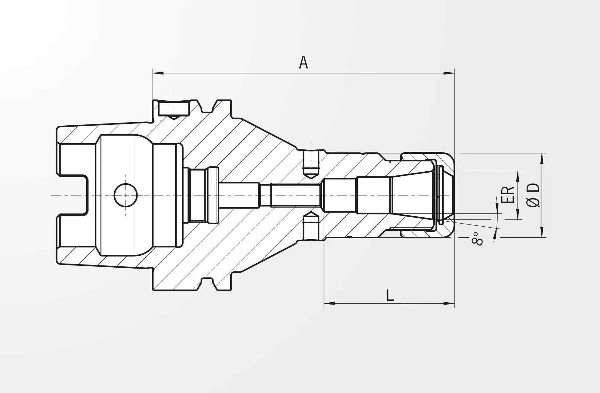 Produktfoto 1 von Spannzangenfutter Power Collet Chuck, DIN 69893-1, HSK-A63