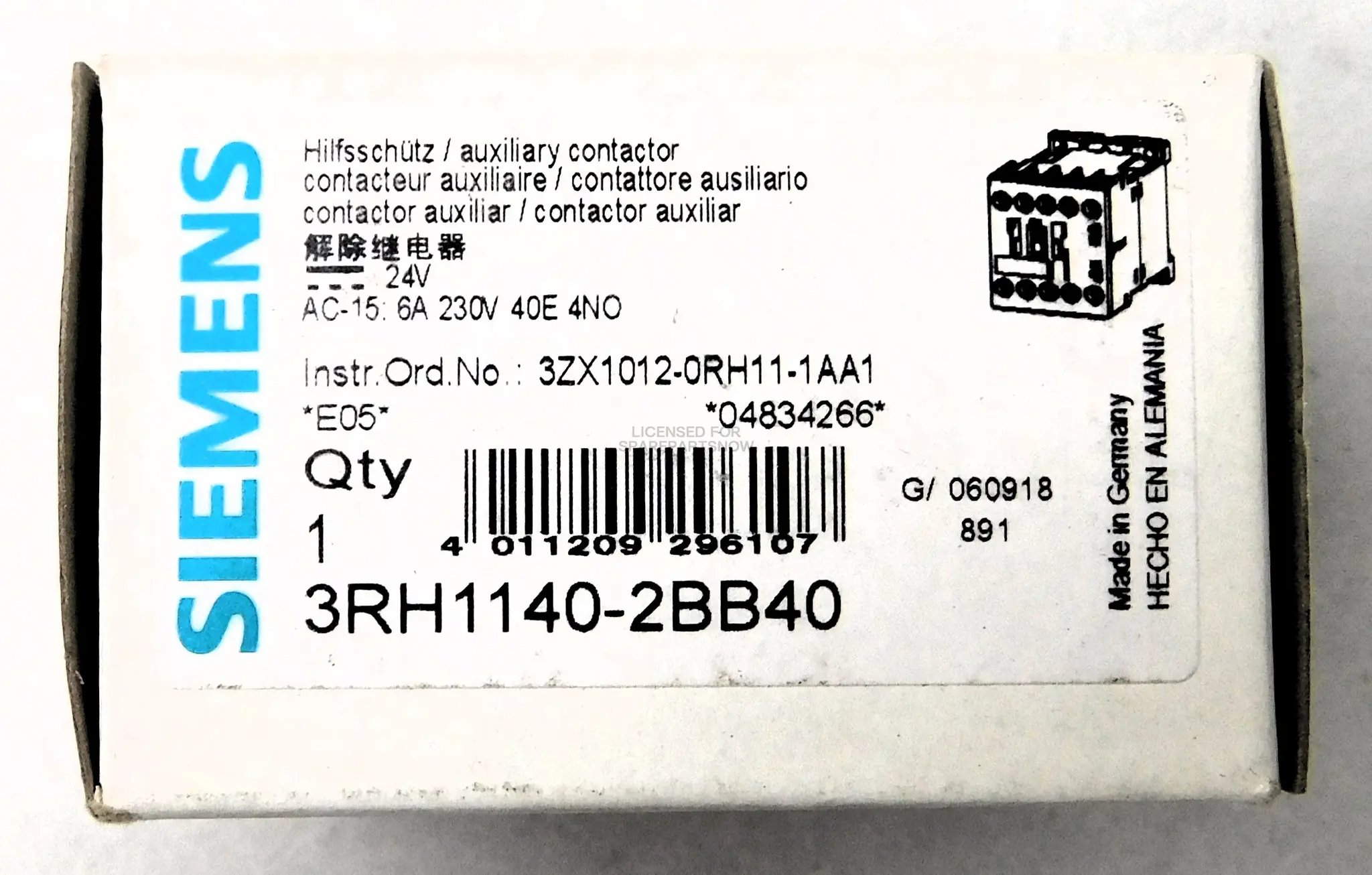Produktfoto 1 von Siemens 3RH1140-2BB40