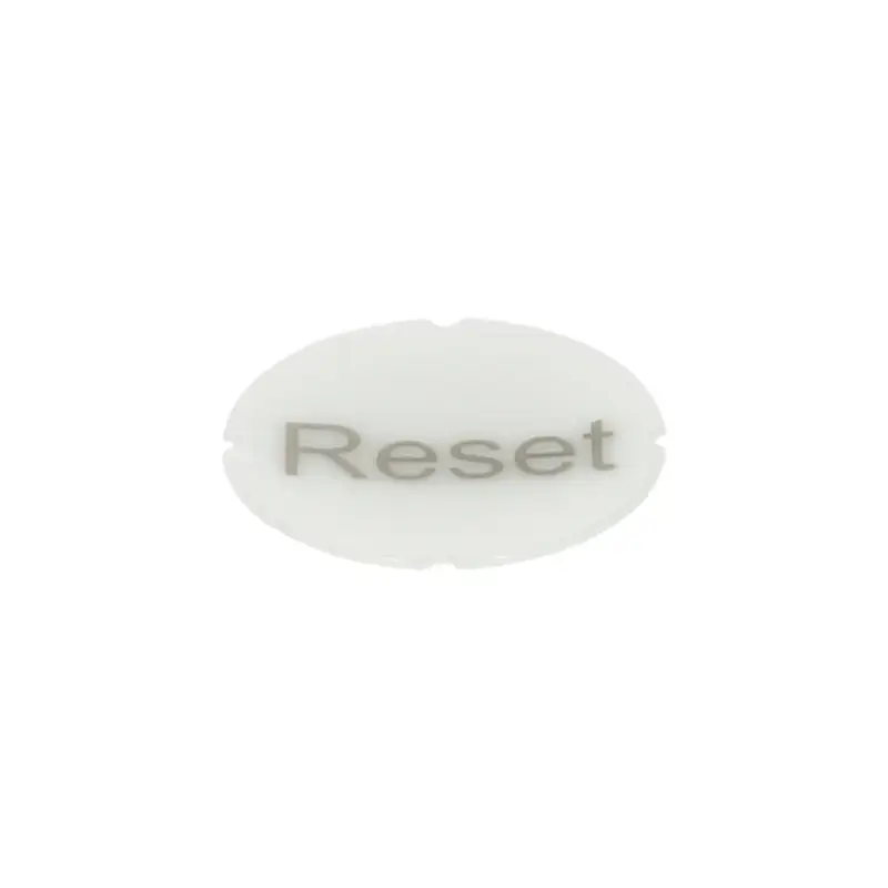 Produktfoto 1 von Einlegeschild für Leuchtdrucktaster, rund, milchig, Beschriftung: Reset