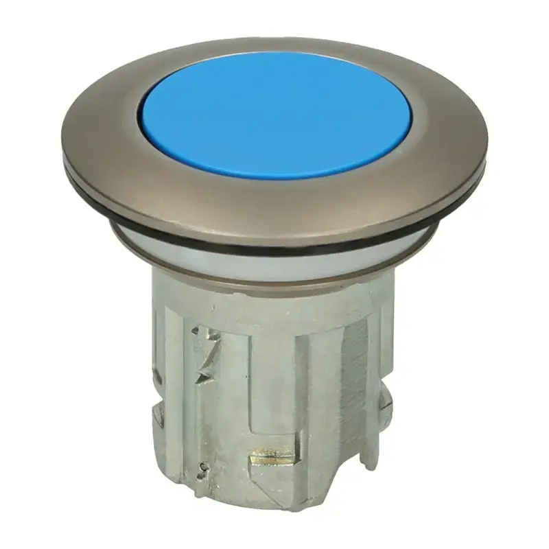 Produktfoto 1 von Drucktaster, 30mm, rund, Metall, matt, blau