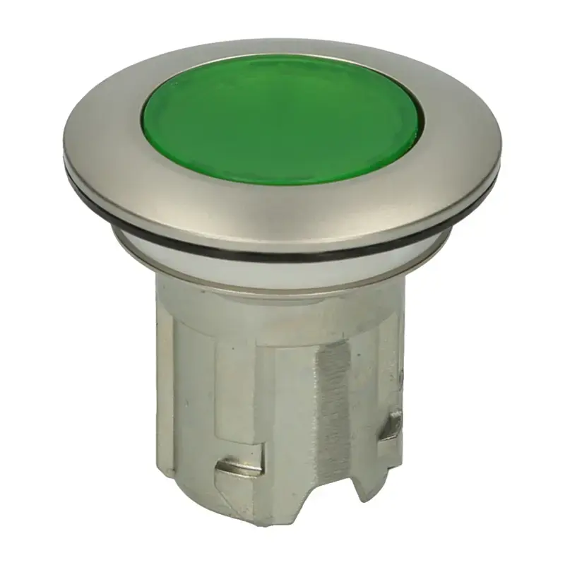 Produktfoto 1 von Drucktaster, beleuchtet, 30mm, rund, Metall, matt, grün