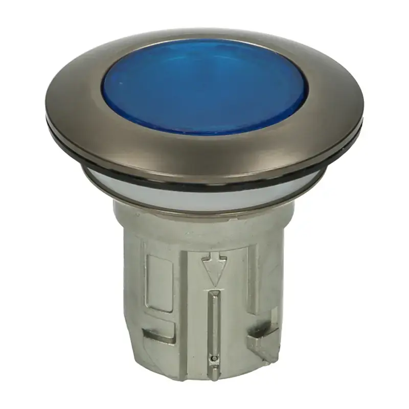 Produktfoto 1 von Drucktaster, beleuchtet, 30mm, rund, Metall, matt, blau