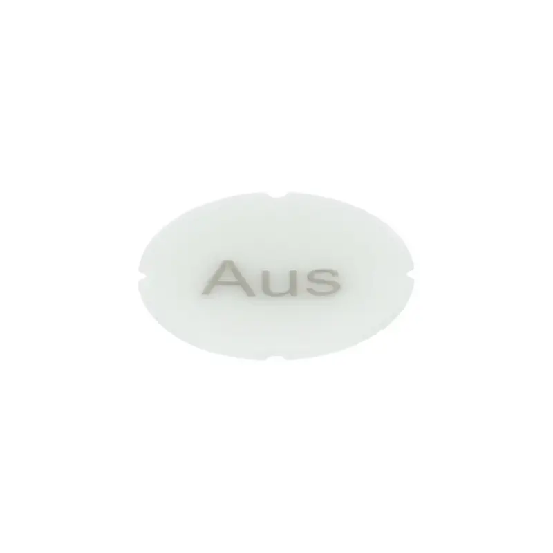 Produktfoto 1 von Einlegeschild für Leuchtdrucktaster, rund, milchig, Beschriftung: Aus