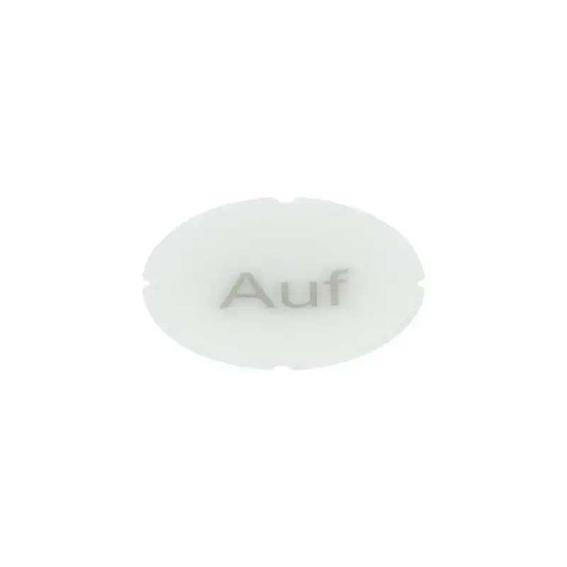 Produktfoto 1 von Einlegeschild für Leuchtdrucktaster, rund, milchig, Beschriftung: Auf