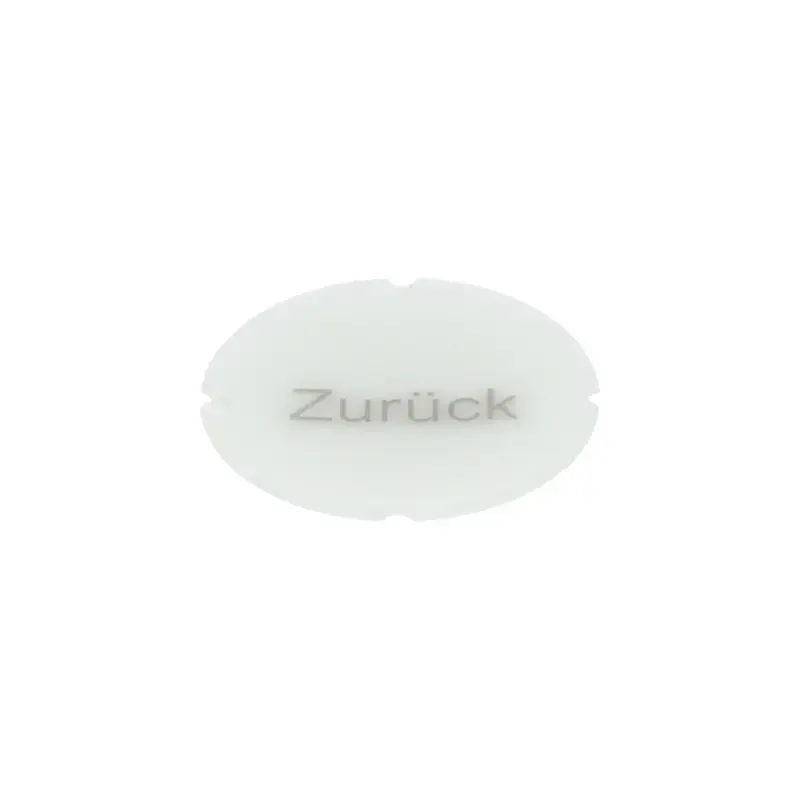 Produktfoto 1 von Einlegeschild für Leuchtdrucktaster, rund, milchig, Beschriftung: Zurück