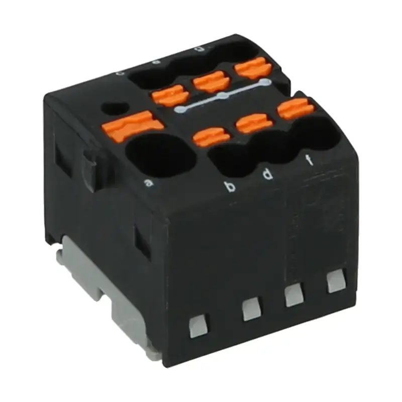 Produktfoto 1 von Verteilerblock PHOENIX 1047472 - PTFIX 4/6X1,5 BK