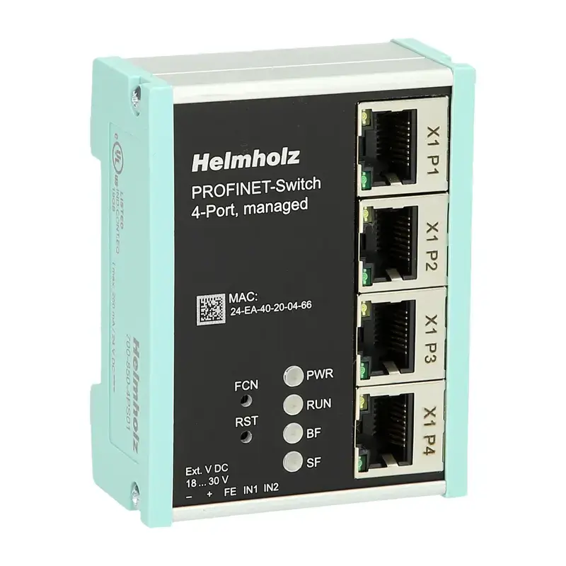 Produktfoto 1 von Managed PROFINET-Switch 4-Port Helmholz 700-850-4PS01