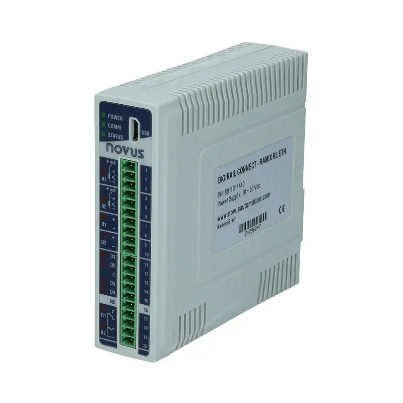 Produktfoto 1 von Ein-/Ausgangsmodul NOVUS DigiRail Connect RAMIX-RL-ETH - 8811611440
