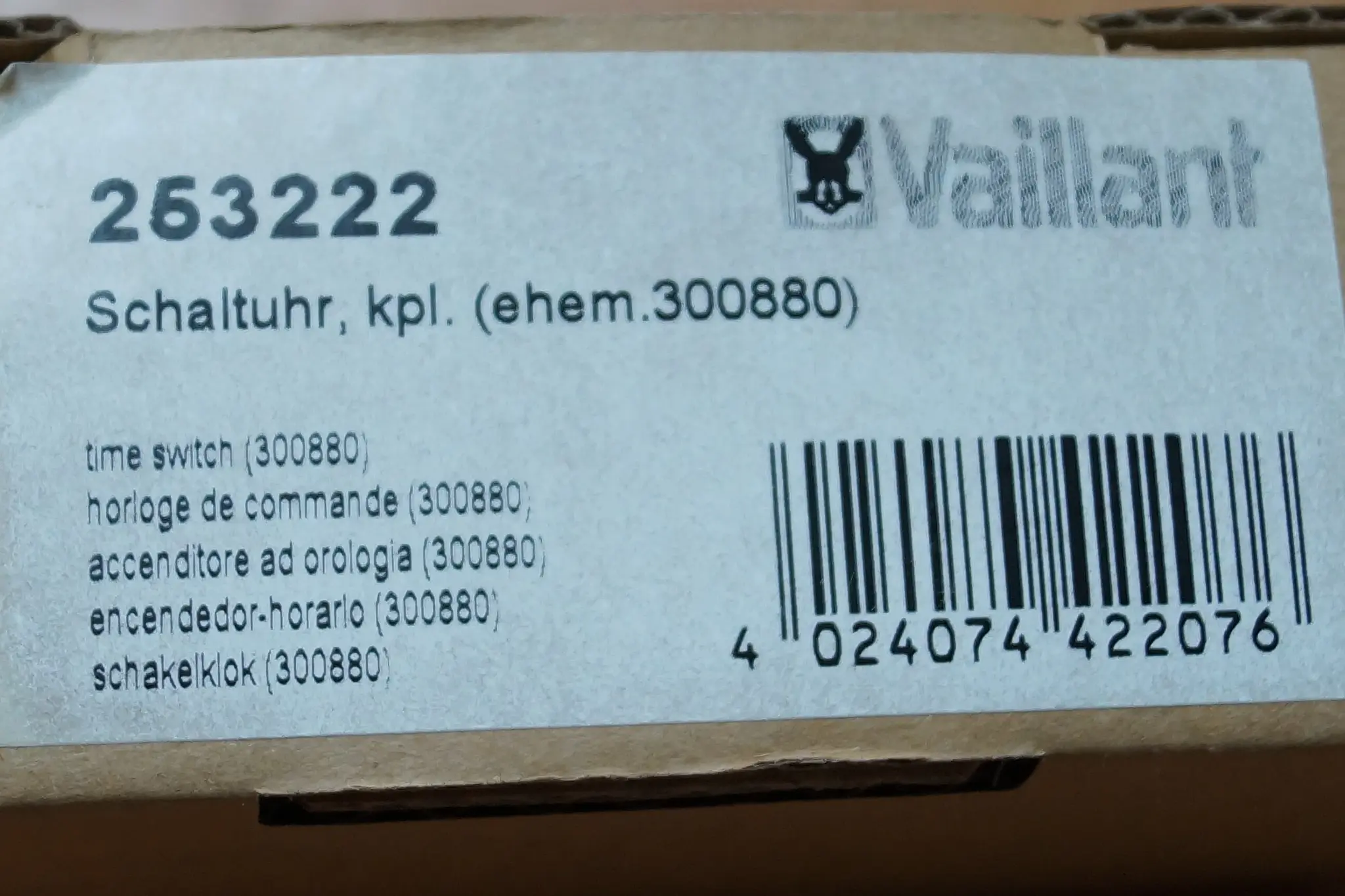 Produktfoto 1 von Vaillant 253222 Schaltuhr , kpl. ( ehem. 300880 )