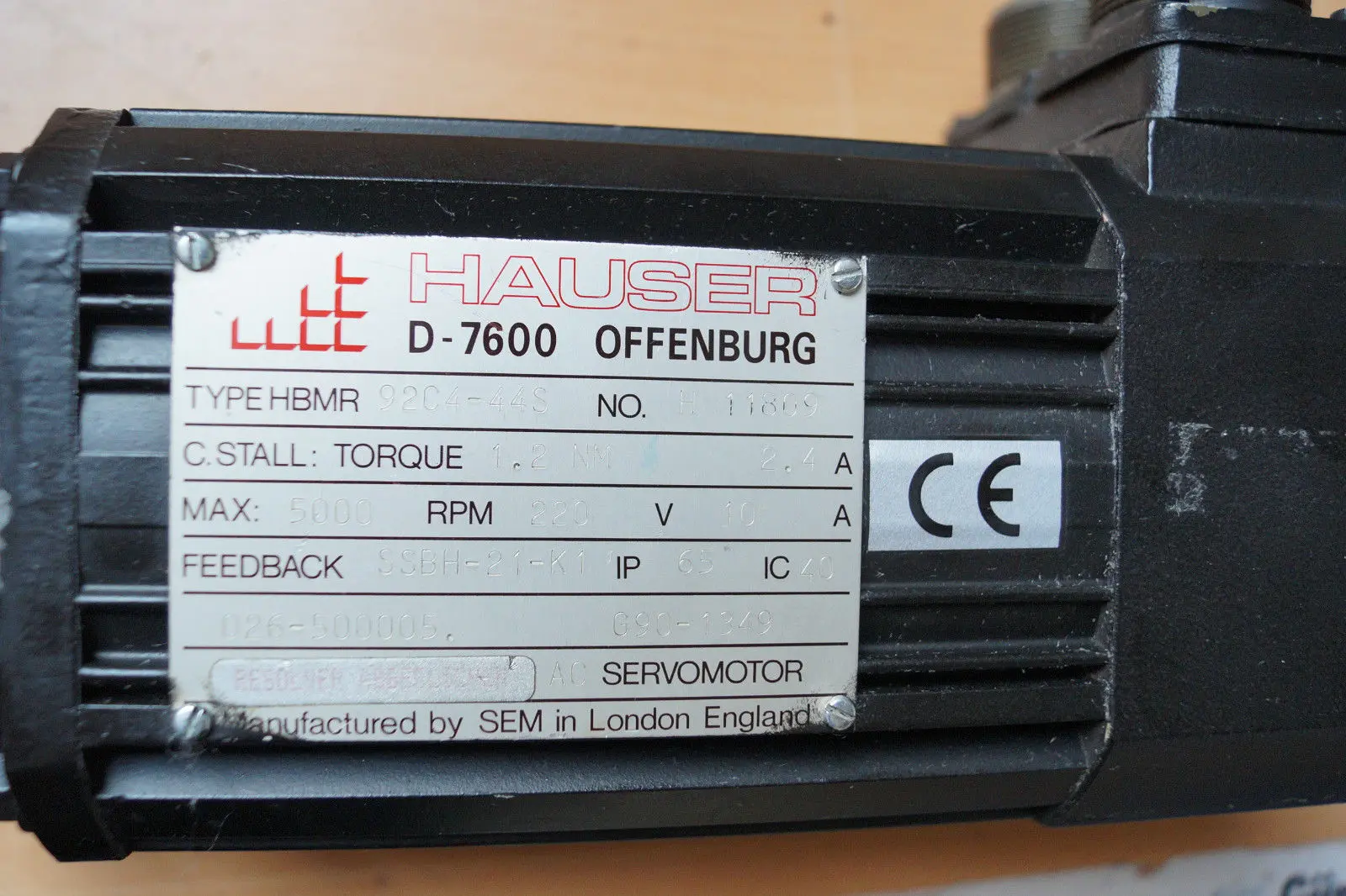 Produktfoto 1 von Hauser Servomotor HBMR92C4-44S