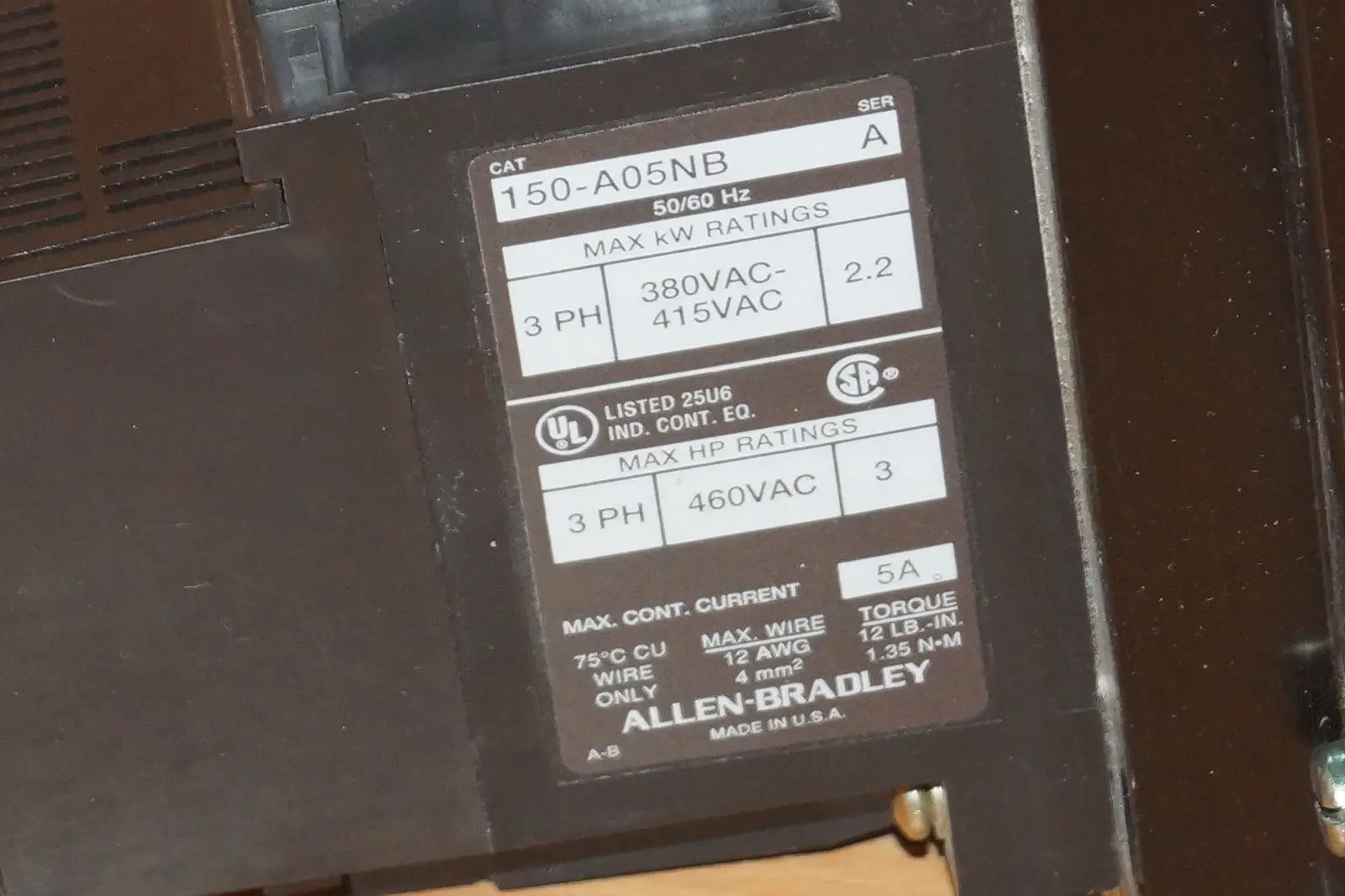 Produktfoto 1 von Allen Bradley 150-A05NB Smart Motor Controller SMC-2