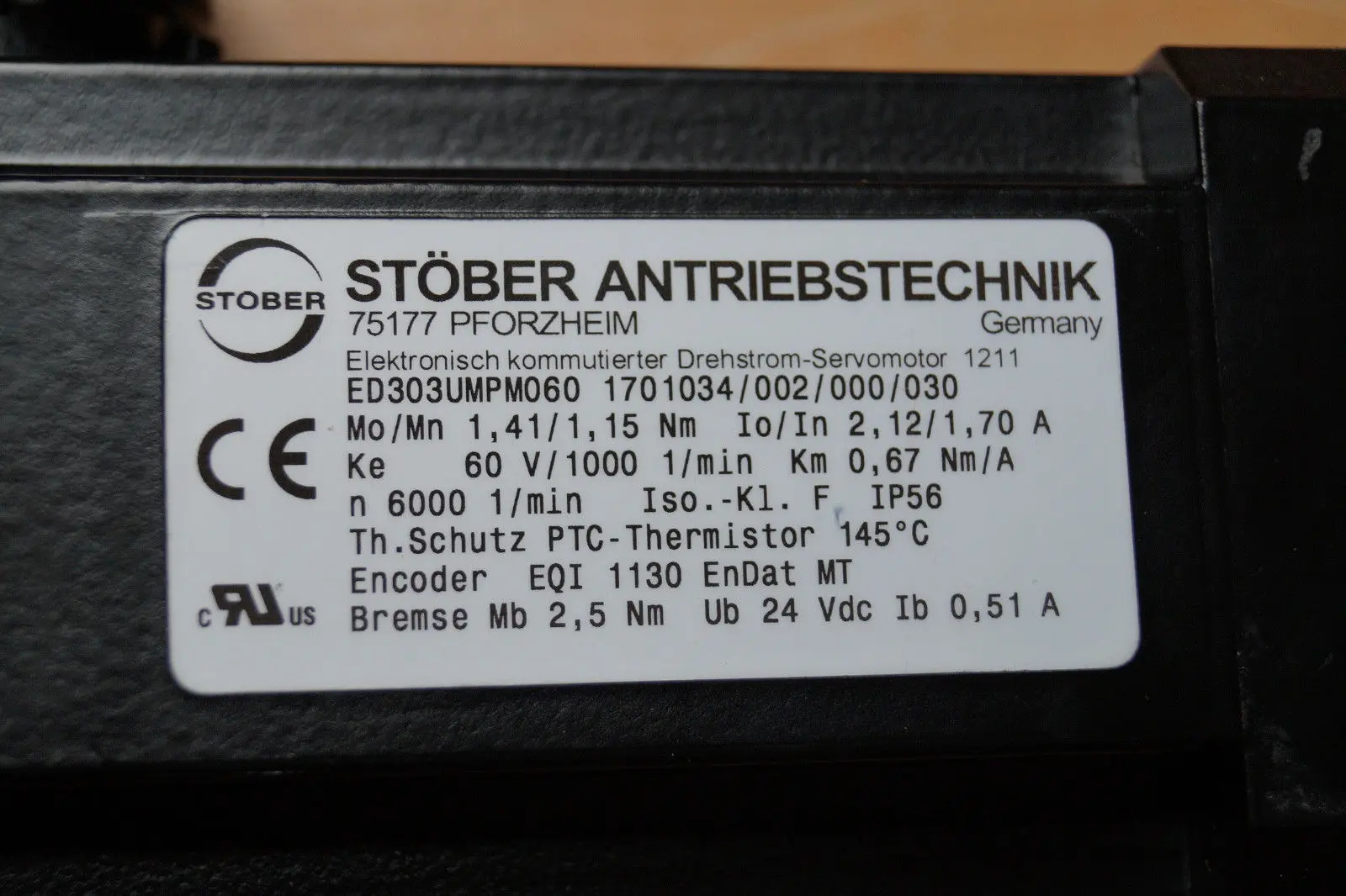 Produktfoto 1 von Drehstrom Servomotor Stöber ED303 mit Getriebe ED303UMPM060
